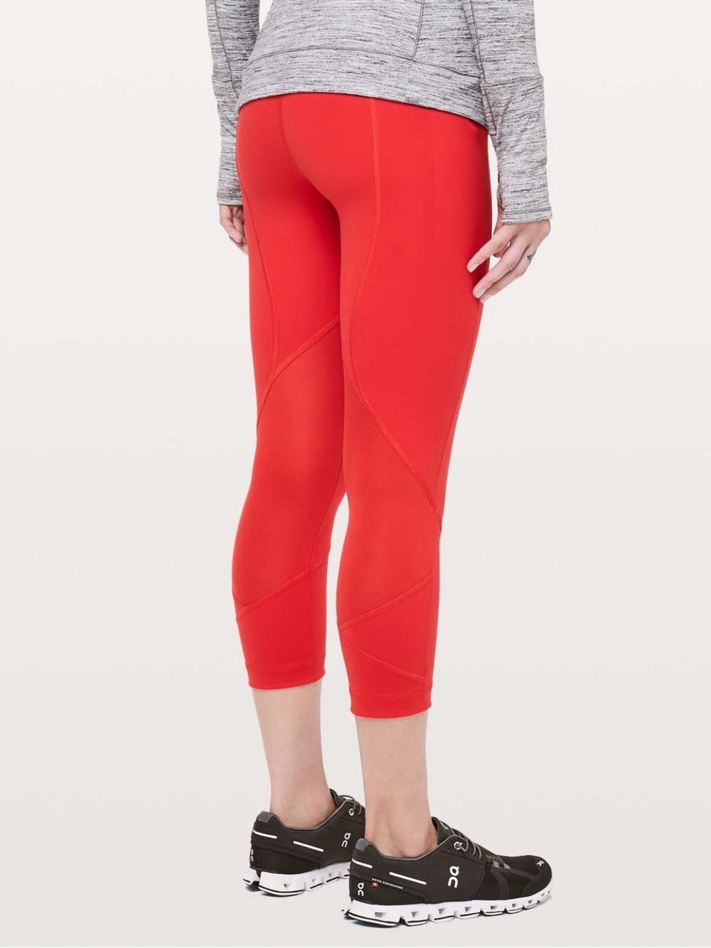 Lululemon pace rival crop full on luxstreme inseam 24” in true red color